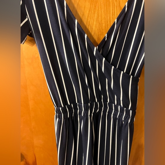 Express Striped Navy and White Jumpsuit - Picture 4 of 5